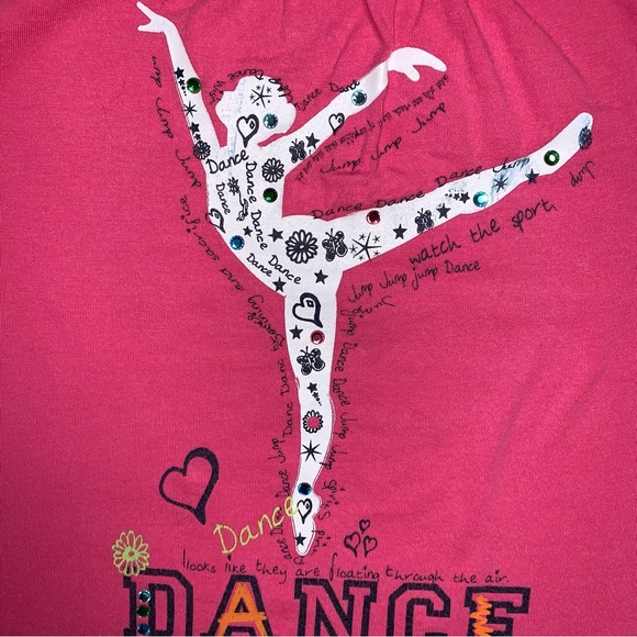 🆕 Dance Camp Pink Orange Short Sleeve Shirt Girl’s 7-8 Tee T-Shirt Spring Top - Picture 4 of 7